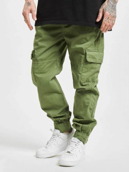 moderne URBAN CLASSICS Herren Jeans Kordelzug Klettverschluss 320 g/m&sup2; mit Baumwolle Gr&uuml;n