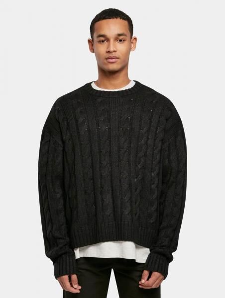 weiches Urban Classics Herren Sweatshirt Oversize 3 g/m&sup2; Schwarz