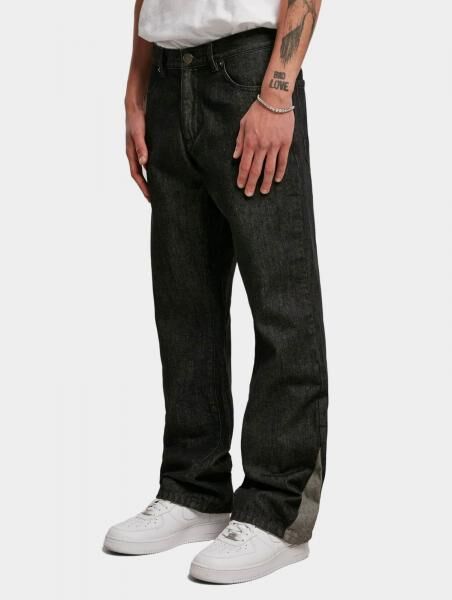 stylische Urban Classics Herren Jeans Straight Fit Rei&szlig;verschluss 390 g/m&sup2; Schwarz