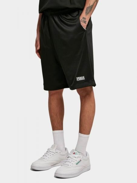 leichte Urban Classics Herren Basketball-Shorts Sport-Shorts 130 g/m&sup2; Schwarz