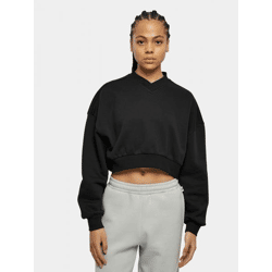 lässiges Urban Classics Damen Sweatshirt Oversize Fleece 300 g/m² mit Baumwolle Schwarz