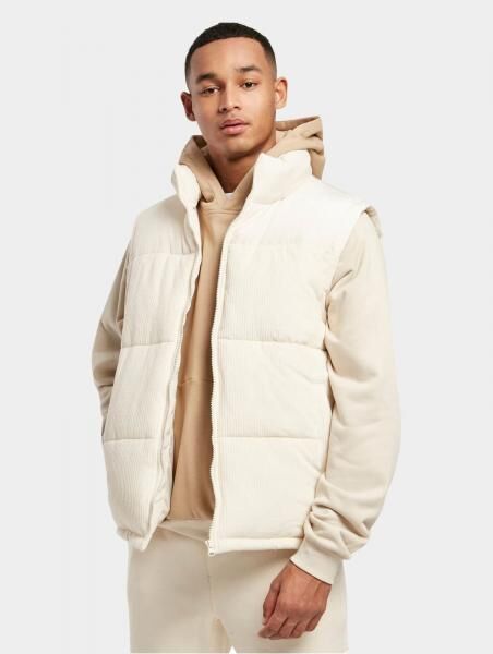 l&auml;ssige URBAN CLASSICS Herren Jacke Kordelzug Rei&szlig;verschluss 136 g/m&sup2; Ecru-Wei&szlig;