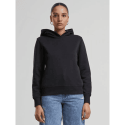 bequemer Urban Classics Damen Hoodie Rippbündchen Kapuze 300 g/m² mit Baumwolle Schwarz