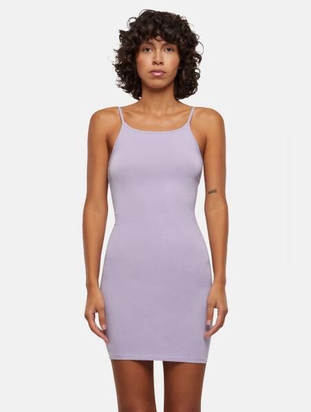 feminines Urban Classics Damen Kleid Slim Fit Stretch 180 g/m&sup2; mit Baumwolle Violett