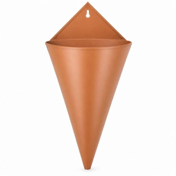 Blumentopf-Wandaufhänger aus Metall, rostbraun, 28 cm