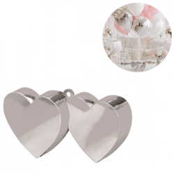 Ballongewicht Herzen silber 12 cm