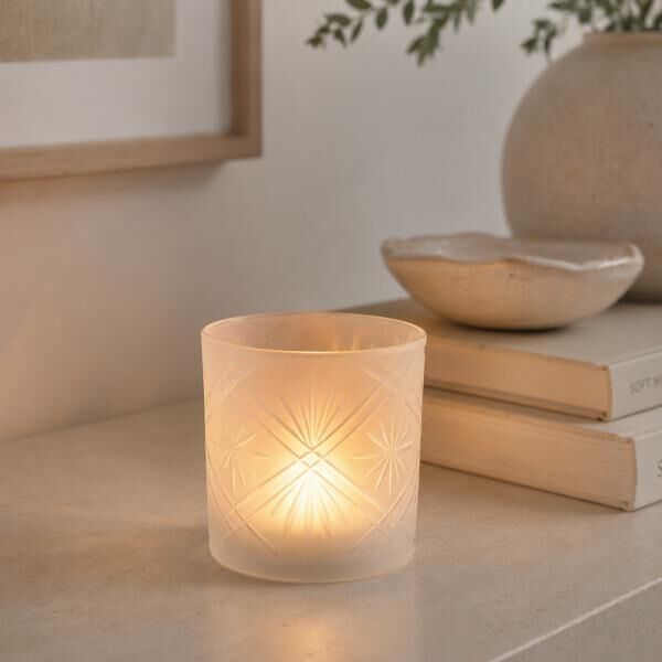 Boltze Windlicht Carvo, weiß, 10 cm