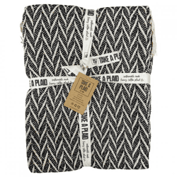 Take a Plaid 22 recycelte Baumwolle schwarz 125 x 150 cm