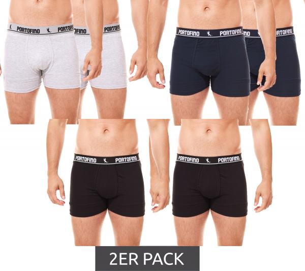 2-Pack PORTOFINO Men's Underwear: Comfortable Boxer Shorts PF100-00 in Black, Gray, or Blue