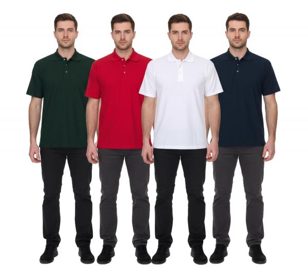 SANTINO Cws Herren schlichtes Polo-Shirt mit Baumwollanteil Kurzarm-Shirt Gr&uuml;n, Wei&szlig;, Blau oder Rot