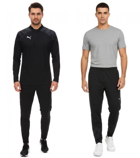 PUMA teamCup Herren Troyer-Pullover oder Jogging-Hose mit DryCell-Technologie Trainings-Shirt grafischem Design Sport-Hose Fitness-Pullover