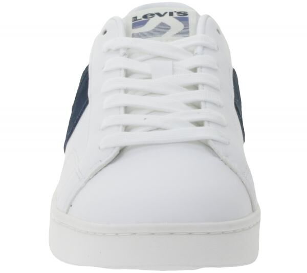 LEVI&acute;S Swift Damen & Herren Freizeit-Sneaker Turnschuhe im Leder-Overlay-Look Schn&uuml;r-Schuhe 235658-846N Wei&szlig;/Navy
