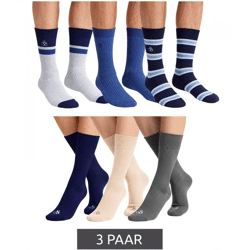 3 Paar SCOTCH & SODA Herren Crew-Socken Amsterdam Alltags-Strümpfe Einheitsgröße / 41-46 Cotton Blend in Grau/Navy/Blau oder Rayon Blend