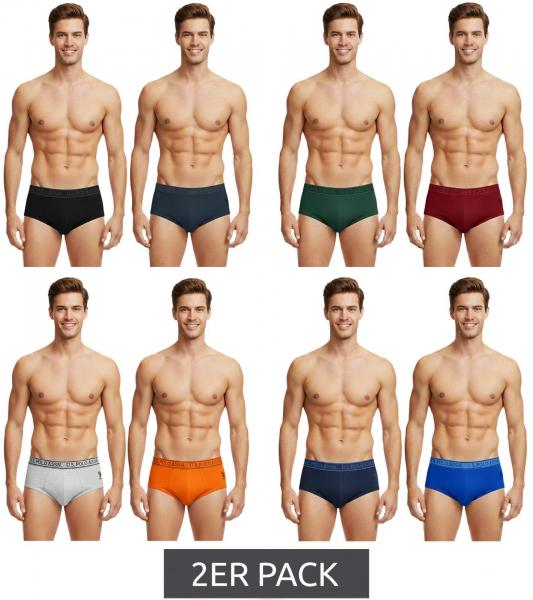 2er Pack U.S. POLO ASSN. Premium Herren Slips Unterhose nachhaltige Unterwäsche 180 g/m² 134 68263 53696 in Grau/Schwarz, Blau/Navy, Grü