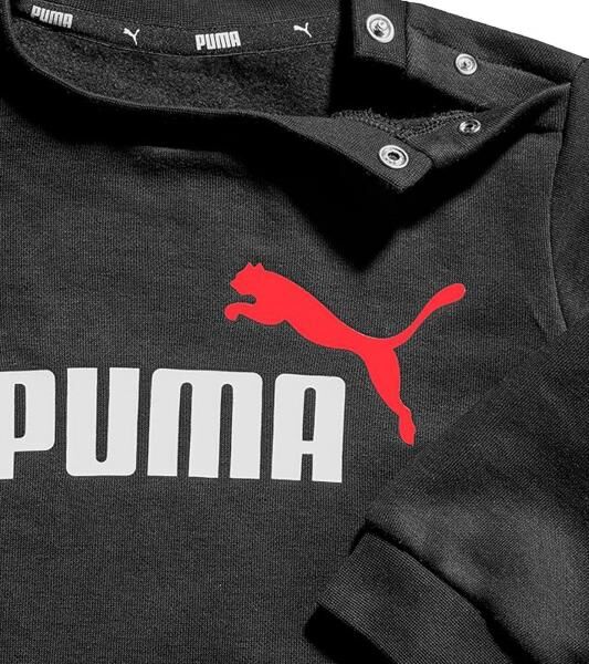 bequemer PUMA Kinder Jogging-Anzug f&uuml;r Jungen und M&auml;dchen 2 teiliger Sweat-Jogger Rundhals-Pullover Baumwoll-Set 627915 01 Schwarz