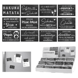 Slate Magnets with Sayings, 12 per set