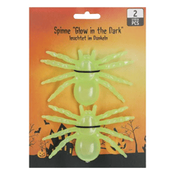 Glow-in-the-Dark Spider, Set of 2, approx. 10x7 cm