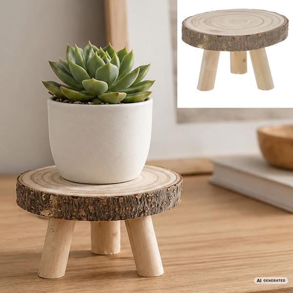 Wooden disc on a base, S, approx. 16x10 cm