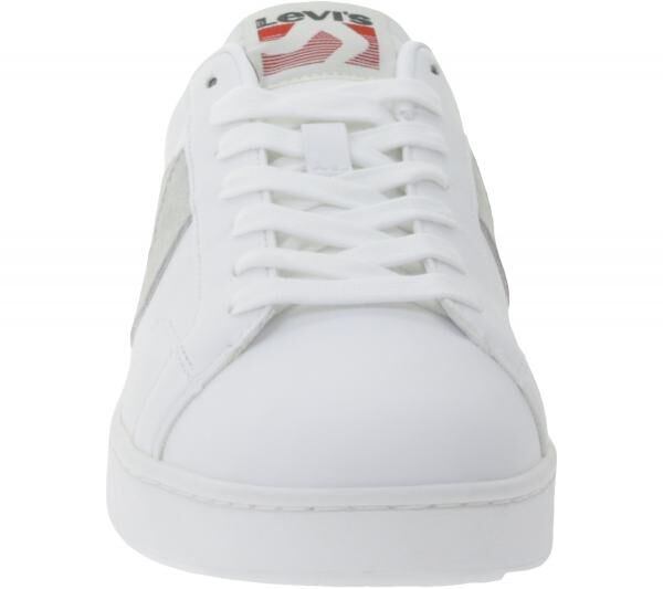 LEVI&acute;S Swift Damen & Herren Freizeit-Sneaker Turnschuhe im Leder-Overlay-Look Schn&uuml;r-Schuhe 235658-846G Wei&szlig;/Grau