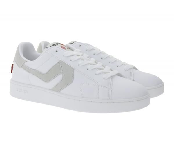 LEVI&acute;S Swift Damen & Herren Freizeit-Sneaker Turnschuhe im Leder-Overlay-Look Schn&uuml;r-Schuhe 235658-846G Wei&szlig;/Grau