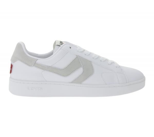 LEVI&acute;S Swift Damen & Herren Freizeit-Sneaker Turnschuhe im Leder-Overlay-Look Schn&uuml;r-Schuhe 235658-846G Wei&szlig;/Grau