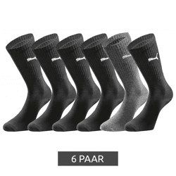 6 Paar PUMA Crew-Socken dickere Business-Strümpfe mit gepolsterten Fußbereich Baumwoll-Socken atmungsaktive Alltags-Socken lange Strümpf