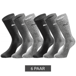 6 Paar PUMA Crew-Socken dickere Business-Strümpfe mit gepolsterten Fußbereich Baumwoll-Socken atmungsaktive Alltags-Socken lange Strümpf