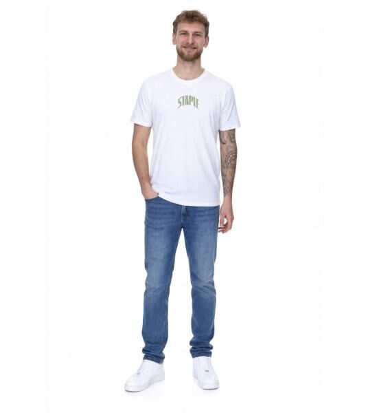 STAPLE Montrose Herren Baumwoll-Shirt mit gro&szlig;em Vogel-R&uuml;ckenprint T-Shirt Rundhals-Shirt 2209C6996 Wei&szlig;
