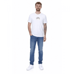 STAPLE Montrose Herren Baumwoll-Shirt mit großem Vogel-Rückenprint T-Shirt Rundhals-Shirt 2209C6996 Weiß