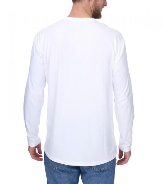vsct Herren Longsleeve Baumwoll-Pullover mit farbigen Akzenten Rundhals-Pullover Langarm-Shirt D5643061L Wei&szlig;
