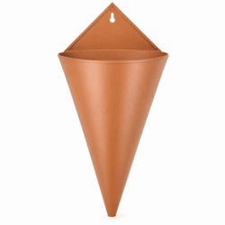 Blumentopf-Wandaufhänger aus Metall, rostbraun, 28 cm