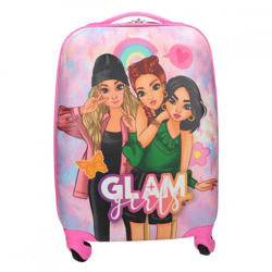 Koffer Glam Girls op wieltjes roze 48 cm