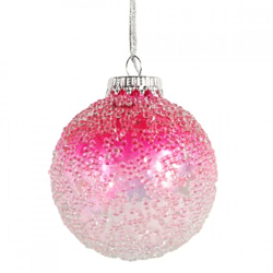 Wilko kerstbal roze 9 cm 4 stuks