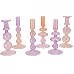 Kandelaar Bicolore Bubbles pretty pink 20 cm 6 assorti