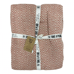 Take a Plaid 24 recycelte Baumwolle rostbraun 125 x 150 cm