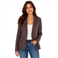 Aniston CASUALS Damen Blazer Kurz-Jacke mit Knöpfen 56919808 Grün/Braun