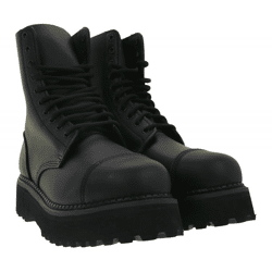 Timeless, unisex Brandit Phantom genuine leather boots with a distinctive platform sole; military-style ranger boots; lace-up boots; second-choice – small