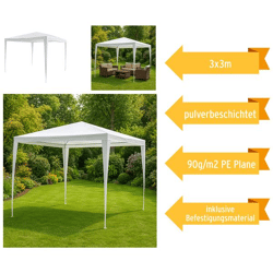 Pavillon, basic, weiß, 3x3m