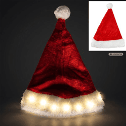 LED Mütze Santa, ca. 45cmL