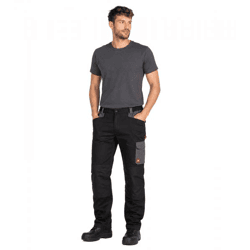 gefütterte Einhell Herren Arbeits-Hose mit 7 Taschen Thermo-Hose Work-Wear Schwarz/Grau