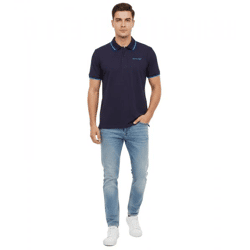 sportliches Formula E Herren Polo-Shirt Kurzarm-Shirt nachhaltiges Baumwoll-Shirt mit Formula E Logo 701223597 001 Navy-Blau