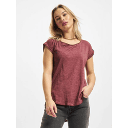 bequemes Urban Classics Damen T-Shirt 140 g/m² mit Baumwolle Rot