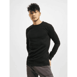 lässiges Urban Classics Herren Sweatshirt Rippstrick gesteppt 260 g/m² Schwarz