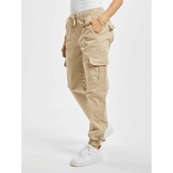 lässige Urban Classics Damen Jeans Stretch Reißverschluss Taschen mit Baumwolle Beige