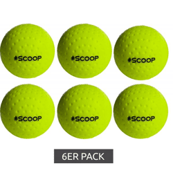 6er Pack SCOOP X-Treme Hockey Street-Balls mit Dimple-Design Hockeyball Sport-Ausrüstung NI266446 Neon-Gelb