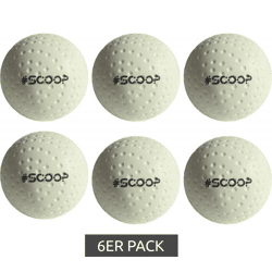 6er Pack SCOOP X-Treme Hockey Street-Balls mit Dimple-Design Hockeyball Sport-Ausrüstung NL266447 Weiß