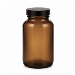 Glasflasche mit Deckel braun 120 ml