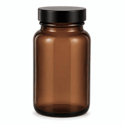Glasflasche mit Deckel braun 200 ml