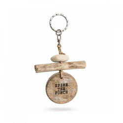 Schlüsselanhänger Spike the Punch Holz natur 13 cm