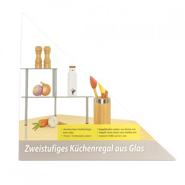 Glas-Küchengestell 2-lagig 49 cm